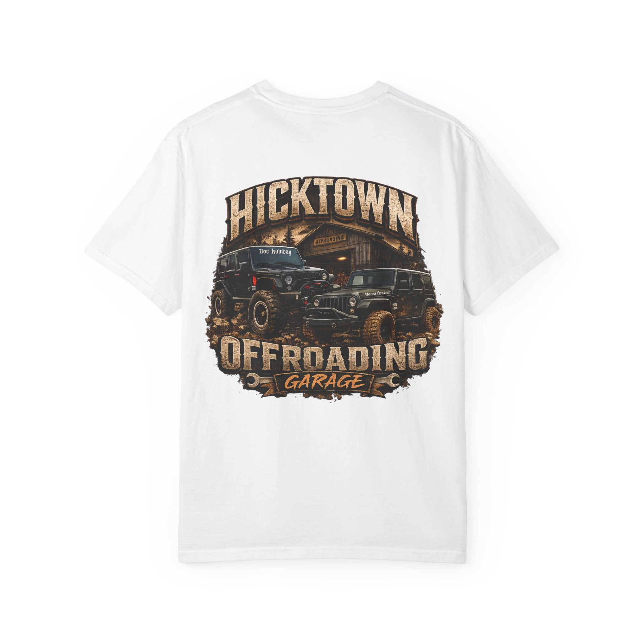 Hicktown Offroading Garage T-Shirt featuring Doc Holliday and Monkey Business