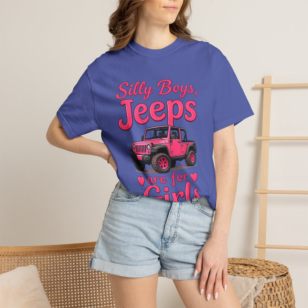 Silly Boys Jeeps Are For Girls T-Shirt — Pink Jeep Graphic Tee