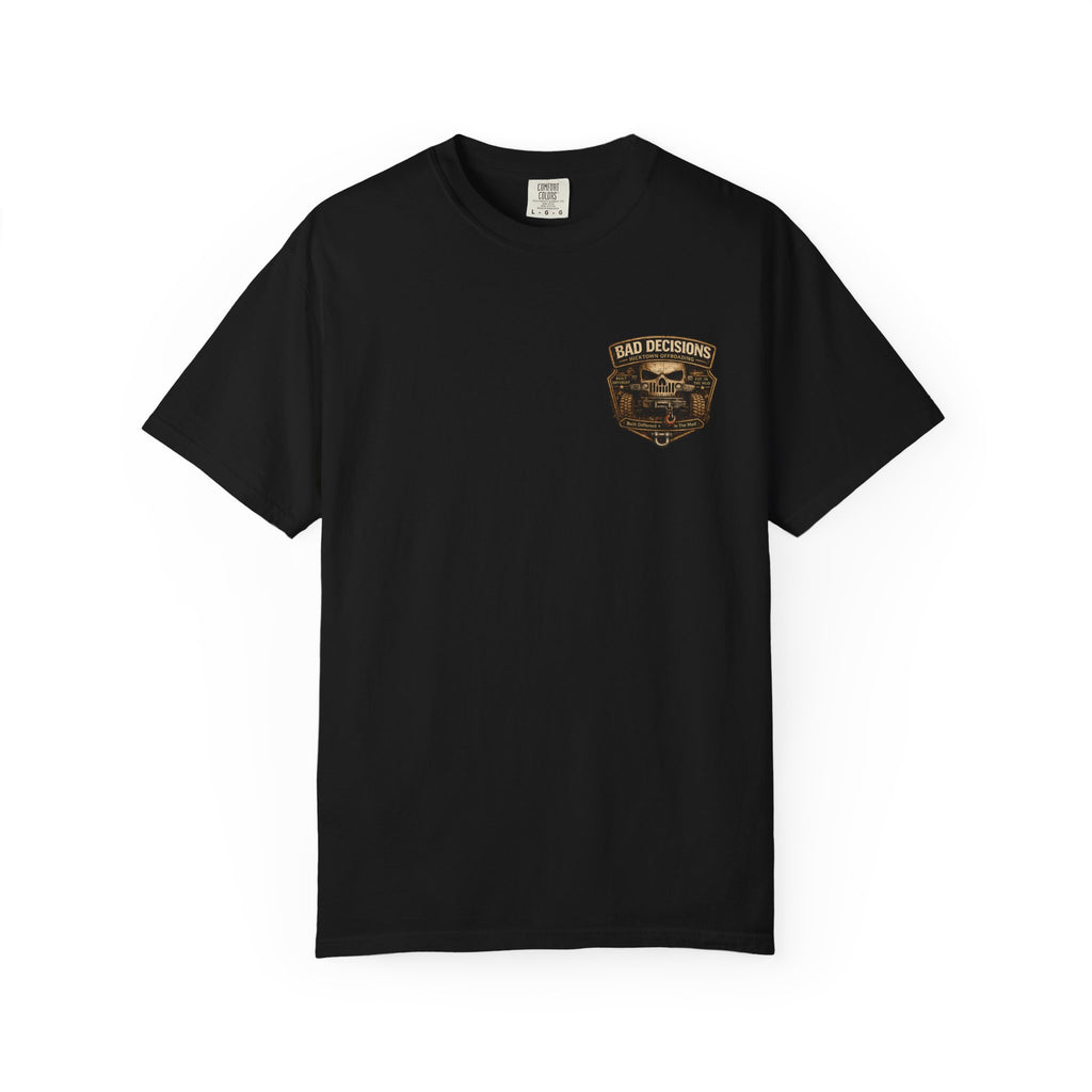 Bad Decisions Offroad T-Shirt — 'Mud • Mayhem • Memories' Jeep Skull Graphic