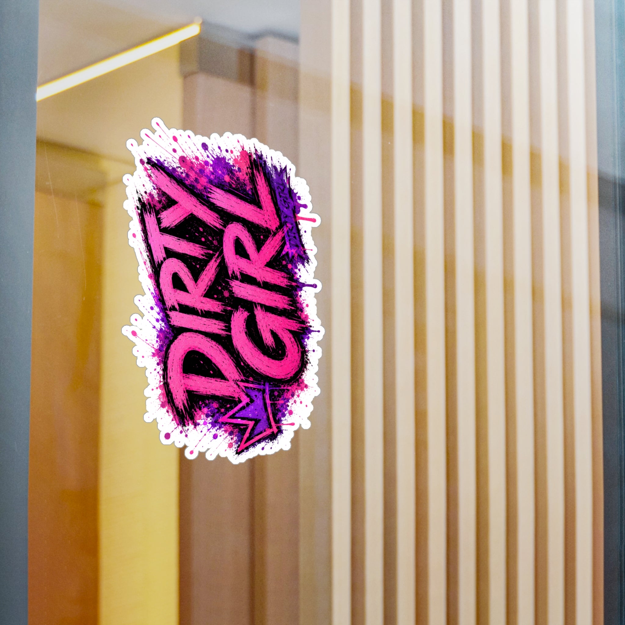 Sticker — "Dirty Girl" Pink & Purple Grunge Kiss-Cut Vinyl Decal